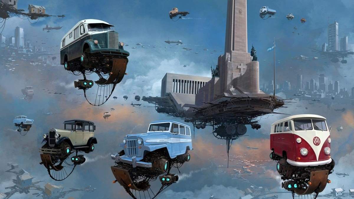 Автопарки небесных городов: футуристические рисунки аргентинского художника Алехандро Бурдисио Автопарки небесных городов: футуристические рисунки аргентинского художника Алехандро Бурдисио