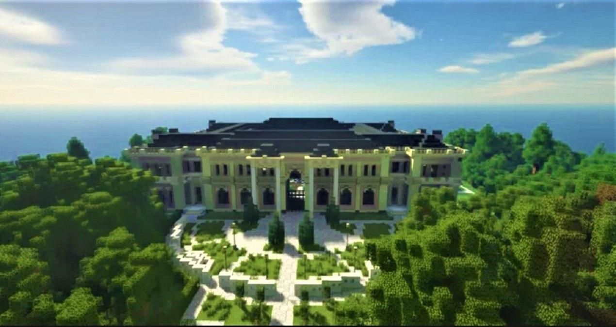 Геймеры создали копию дворца Путина со всеми деталями в Minecraft: видео 