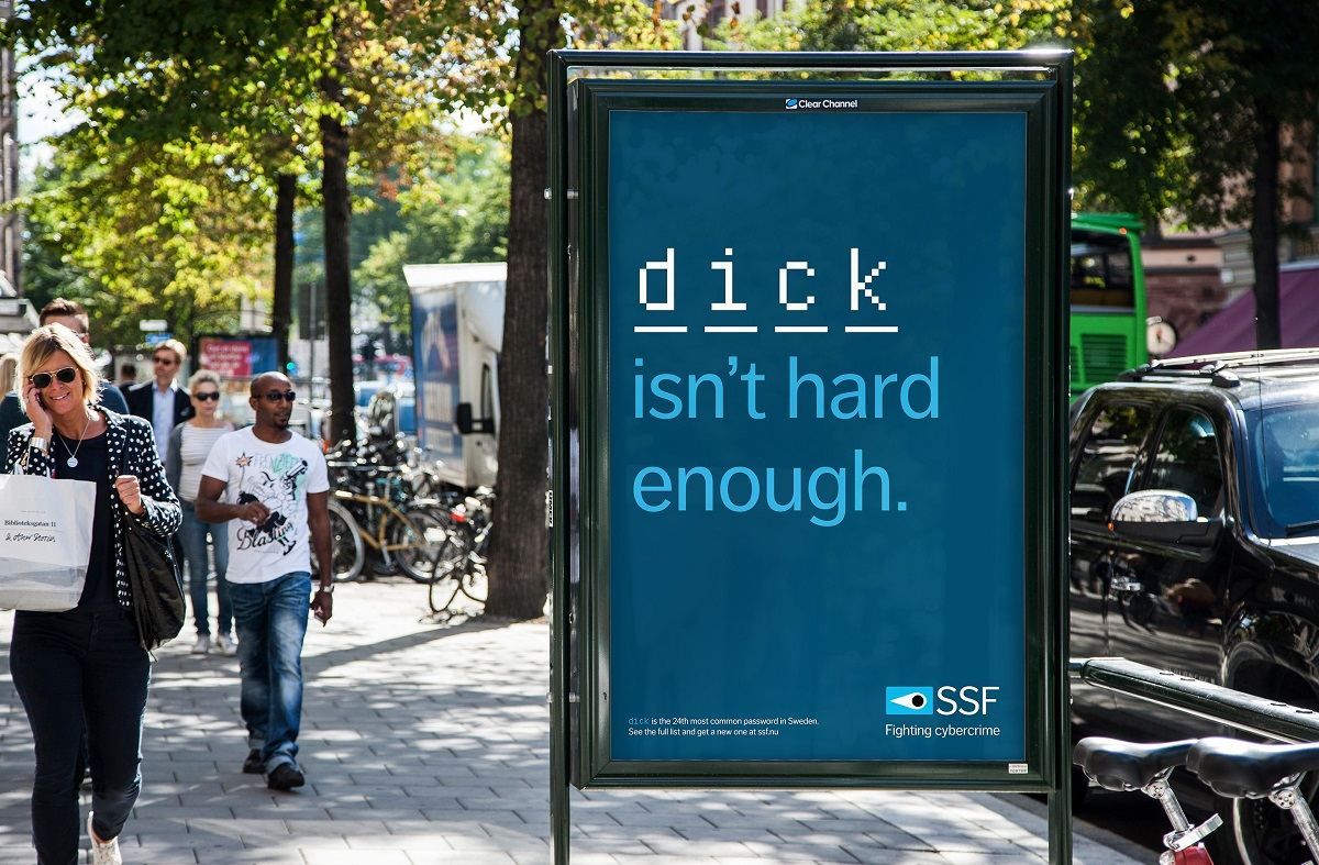 "Тр*х" – це крах: провокаційна реклама з лайками, яка говорить шведам, що їхні паролі ненадійні