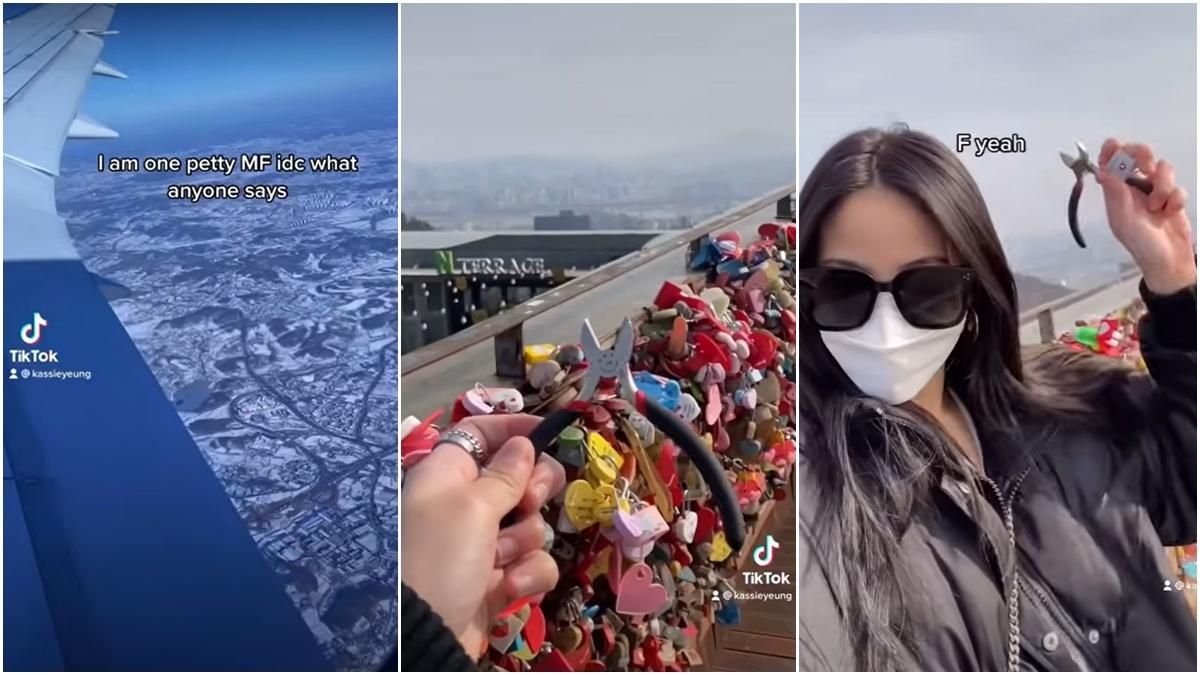 Тіктокерка полетіла до Сеула, щоб зняти замок кохання Тіктокерка полетіла до Сеула, щоб зняти замок кохання