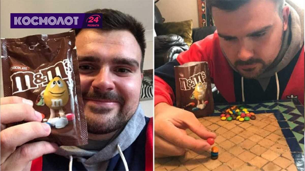 Британец сложил в столбик пять конфет M&M и установил мировой рекорд Гиннесса Британец сложил в столбик пять конфет M&M и установил мировой рекорд Гиннесса