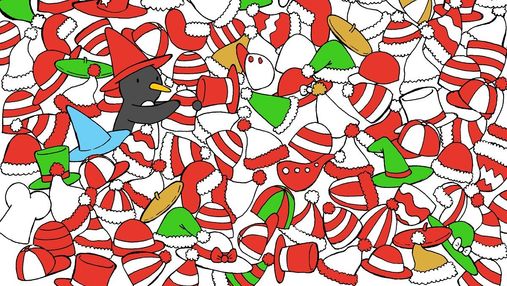 Головоломка недели: Рождественский вызов – найдете ли вы носок и шляпу Санты