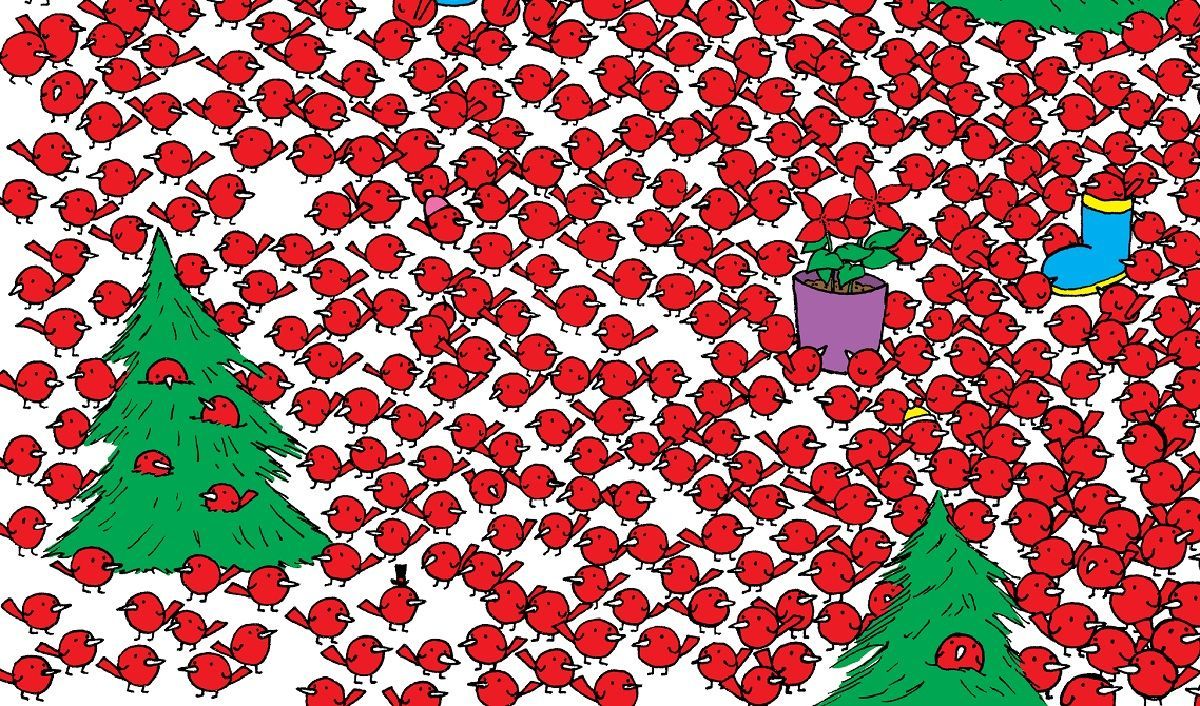 Головоломка тижня: пастка для очей – чи знайдете ви три яблука, сховані між пташками Головоломка тижня: пастка для очей – чи знайдете ви три яблука, сховані між пташками