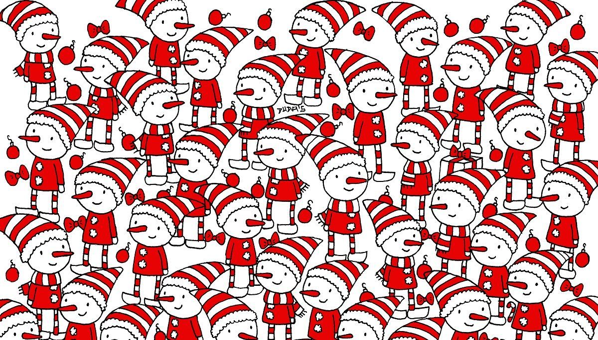 Головоломка недели: 10 секунд на то, чтобы найти три леденца среди снеговиков Головоломка недели: 10 секунд на то, чтобы найти три леденца среди снеговиков