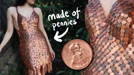 Талановита дівчина пошила сукню-кольчугу з понад 2 тисяч монет: фото виробу 