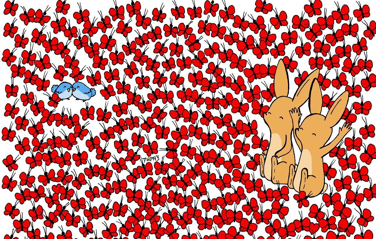 Головоломка тижня: у переддень всіх закоханих – лише 5% користувачів знайшло серця в метеликах Головоломка тижня: у переддень всіх закоханих – лише 5% користувачів знайшло серця в метеликах