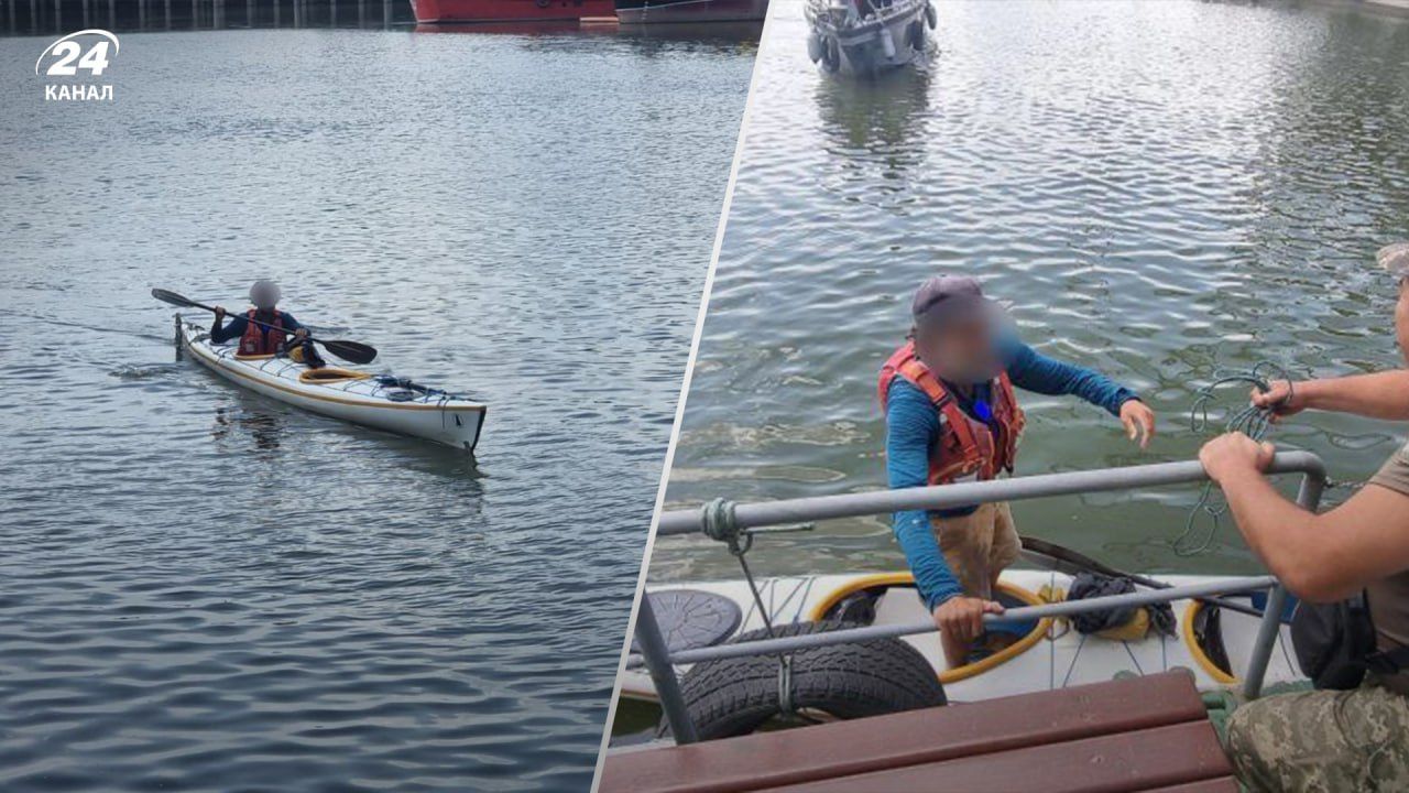 Иностранец случайно попал в Украину на каяке Иностранец случайно попал в Украину на каяке