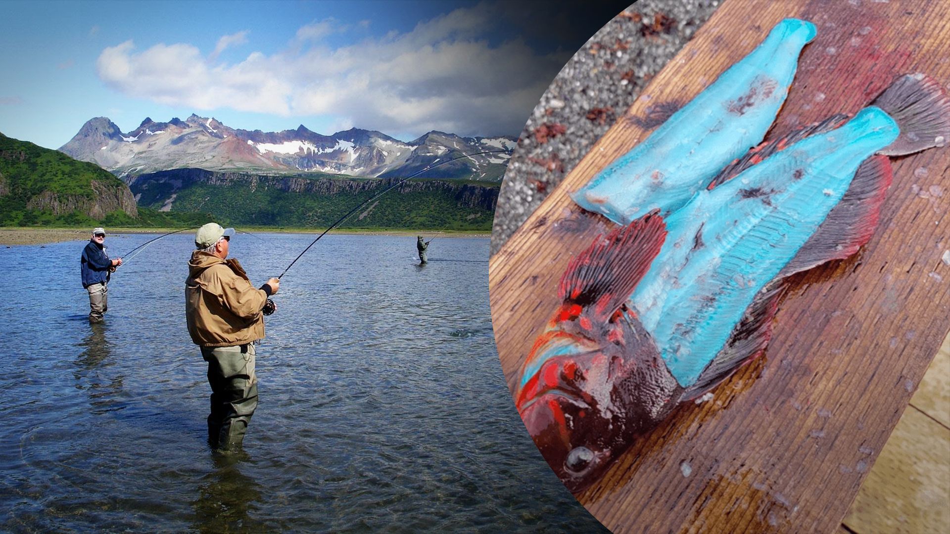 Мужчина на Аляске поймал редкую рыбу с голубым филе