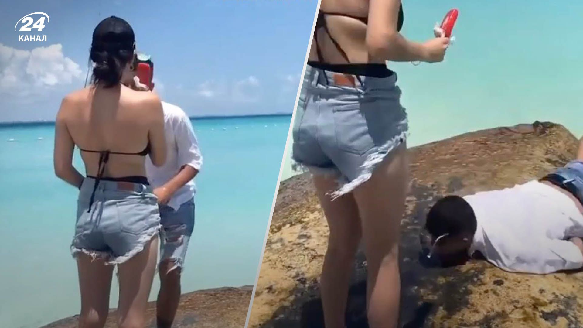 Парень упал в воду, когда делал предложение девушке - видео - Развлечения 24 Парень упал в воду, когда делал предложение девушке - видео - Развлечения 24