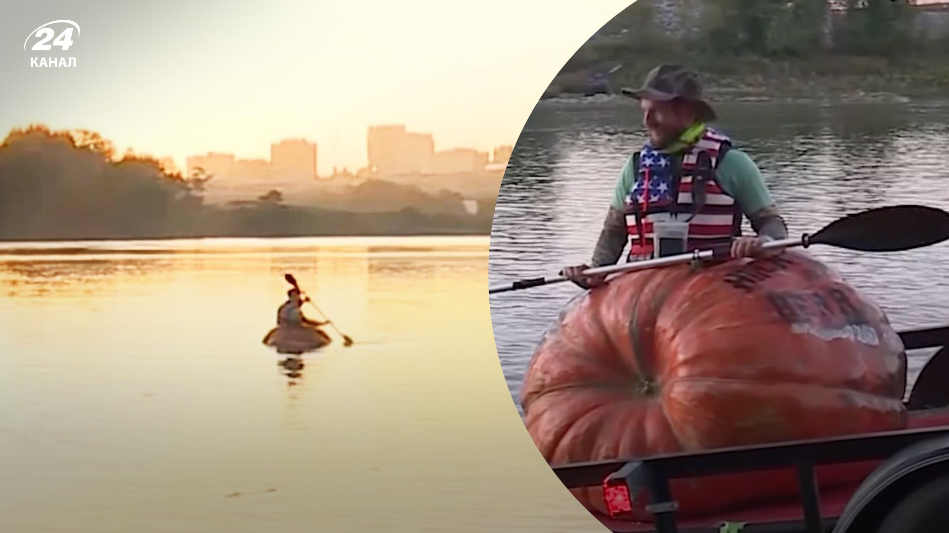В США мужчина проплыл десятки километров на лодке из тыквы - Развлечения 24