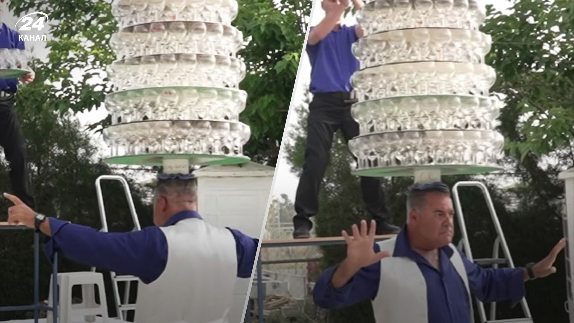 Киприот протанцевал с 319 бокалами на голове – он побил мировой рекорд Киприот протанцевал с 319 бокалами на голове – он побил мировой рекорд