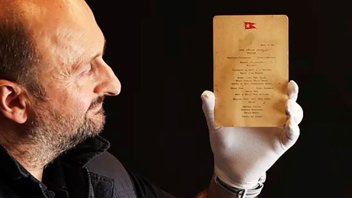 Рідкісне меню Титаніка 1912 року – виставлено на аукціон  Рідкісне меню Титаніка 1912 року – виставлено на аукціон