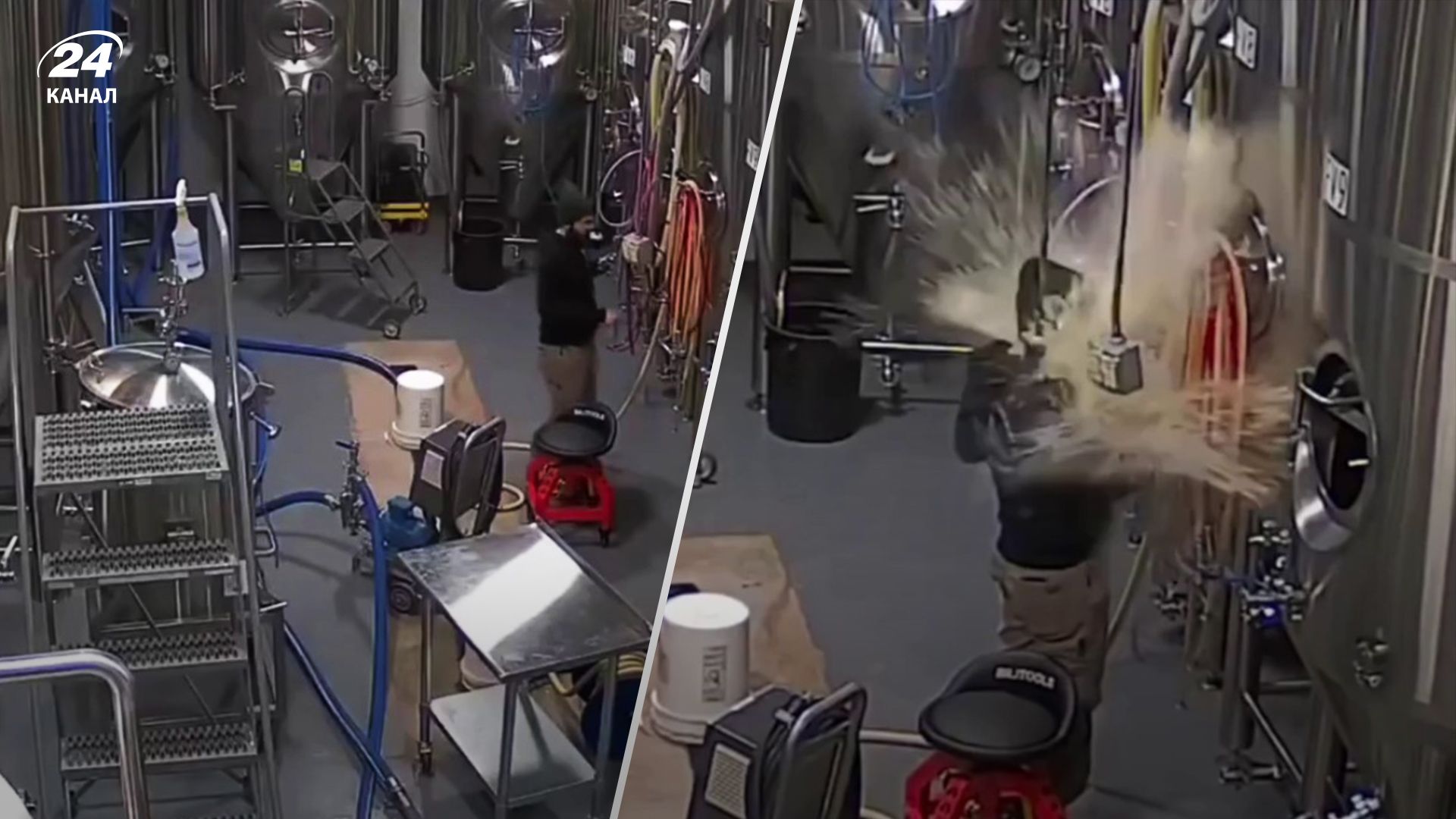 Чоловіка зніс з ніг потужний струмінь пива - відео Чоловіка зніс з ніг потужний струмінь пива - відео