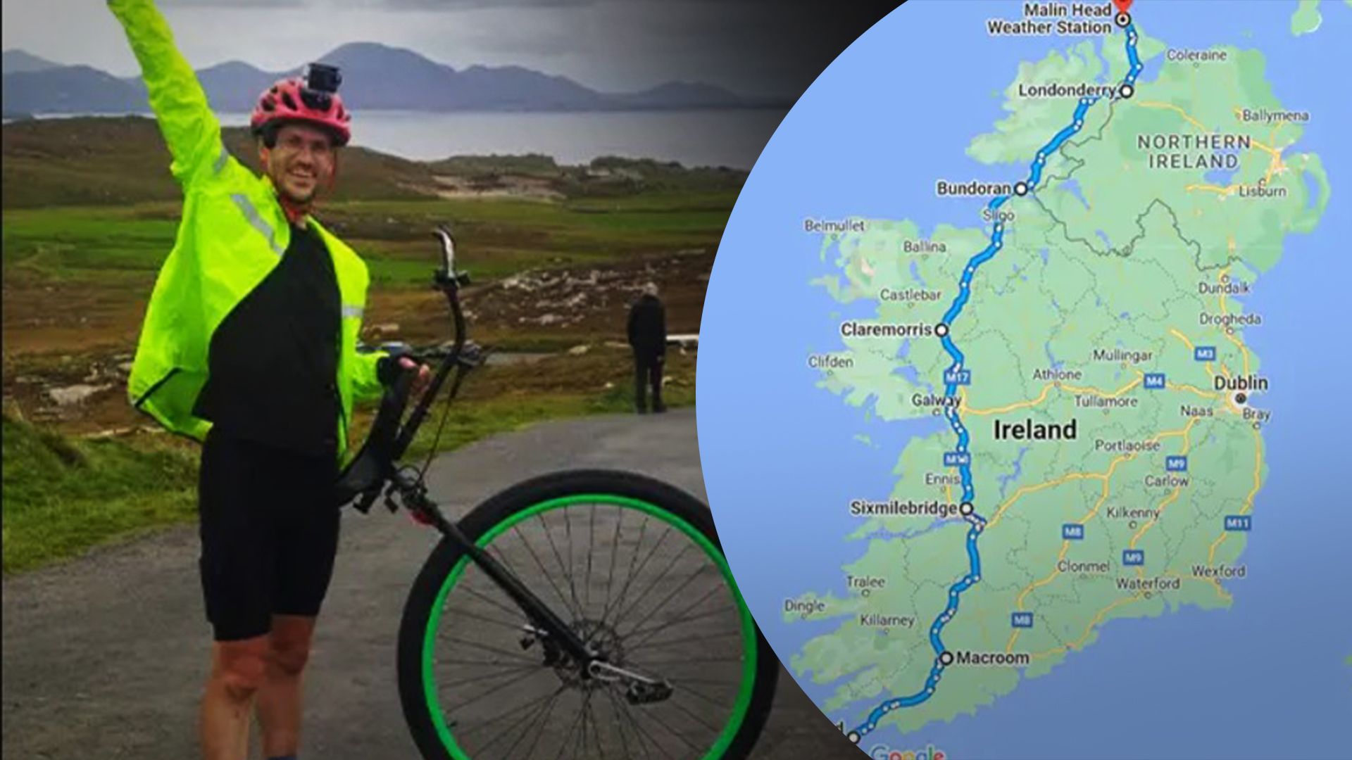 Ірландець проїхав Ірландію на одноколісному велосипеді і встановив рекорд Ірландець проїхав Ірландію на одноколісному велосипеді і встановив рекорд