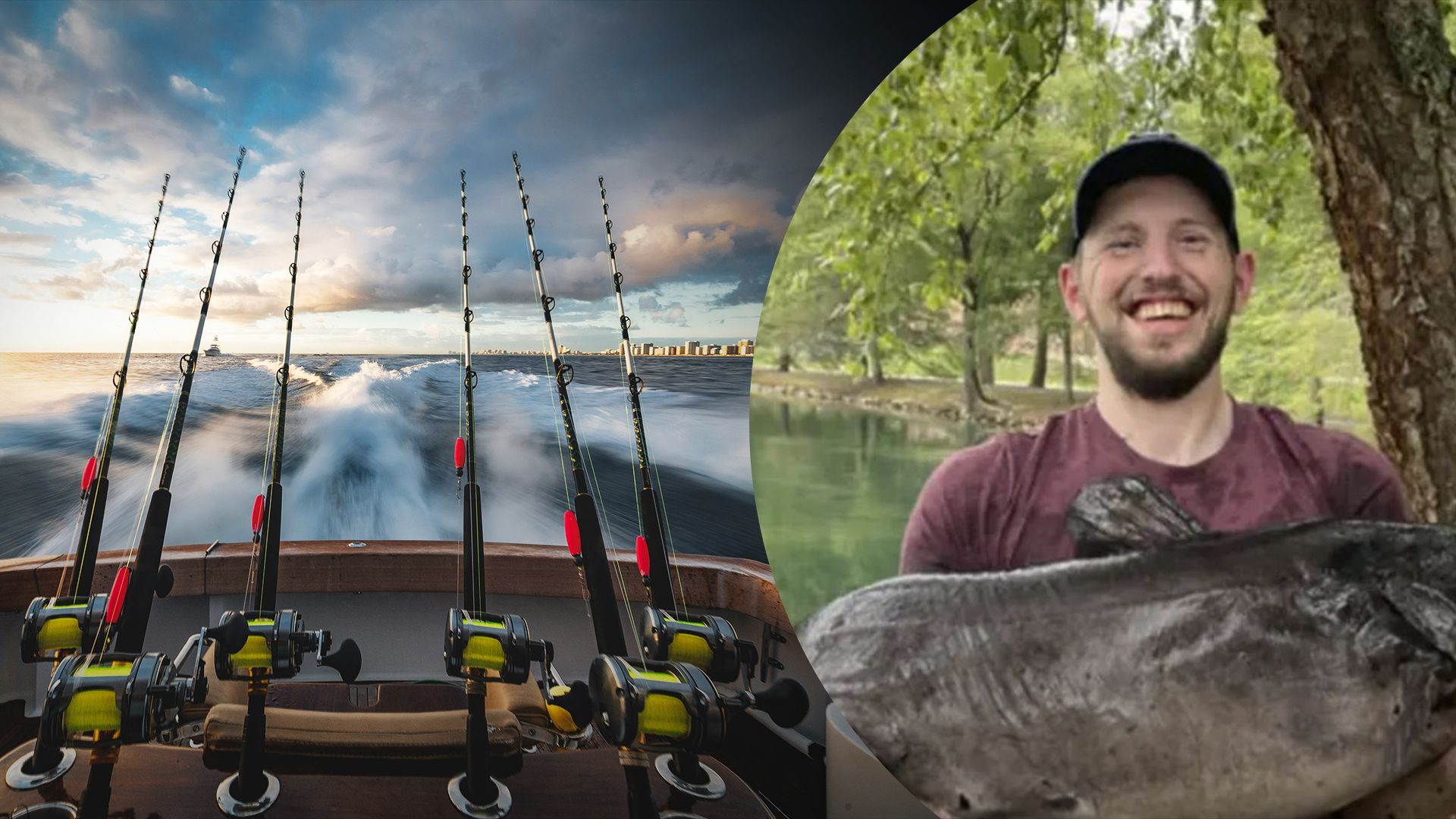 Мужчина поймал огромного сома на розовую удочку дочери Мужчина поймал огромного сома на розовую удочку дочери