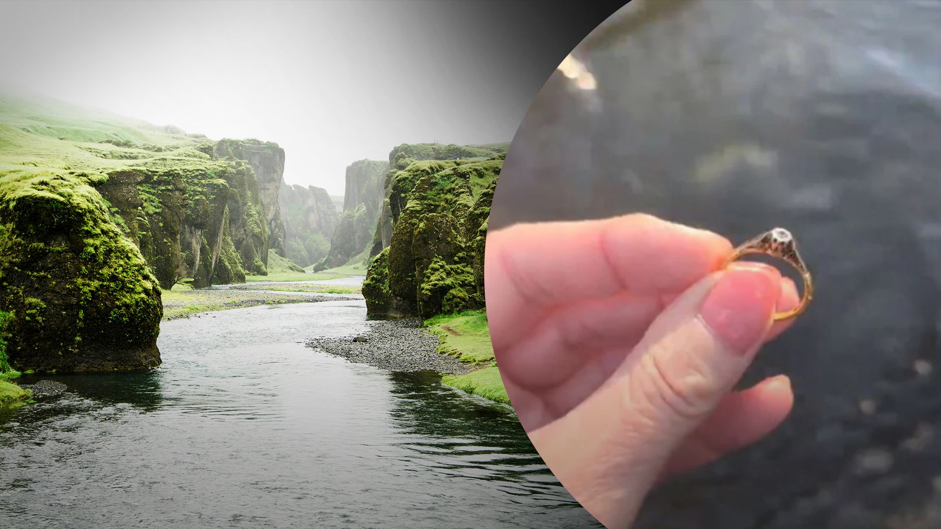 Женщина нашла потерянный золотой клад в ручье Женщина нашла потерянный золотой клад в ручье