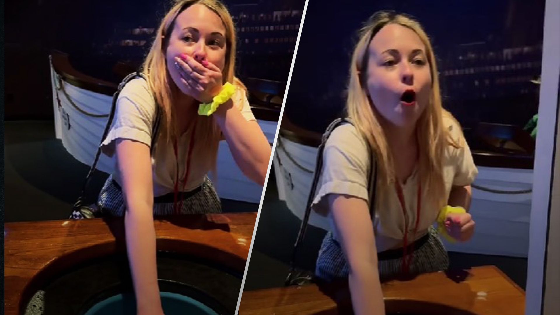 Музей Титаника - людям предлагают погрузить руку в ледяную воду Музей Титаника - людям предлагают погрузить руку в ледяную воду